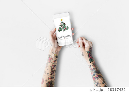 Christmas Tree Celebration Tinsel Concept 28317422