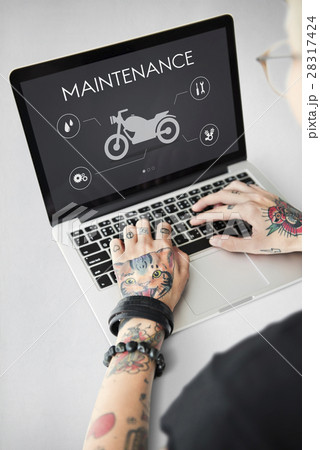 Motor Service Maintenance Motorbike Concept 28317424