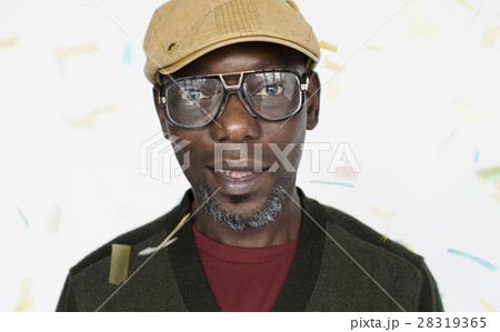 African Man Smiling Sneer Portrait Concept 28319365