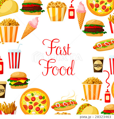 Fast food meal, drinks, dessert and snacks poster 28323463