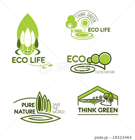 Eco life, think green icon set for ecology design 28323464