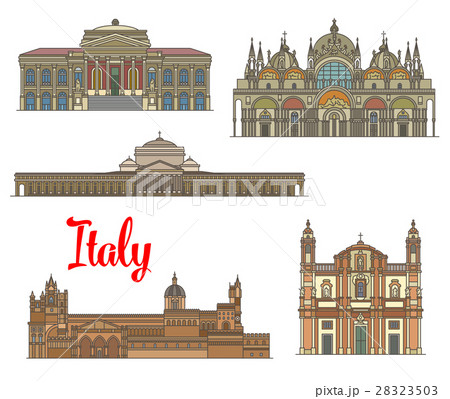 Italian travel landmarks of arts and religion 28323503