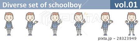 制服を着た小学生男児のイラストvol.01 28323949