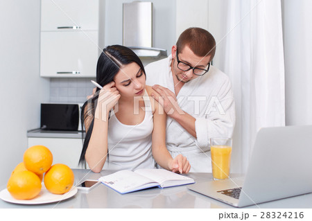 Man helping with study her girlfriend. 28324216