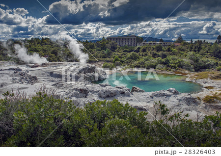 Whakarewarewa Geyser in Rotorua, New Zealand Whakarewarewa Geyser in Rotorua, New Zealand 28326403