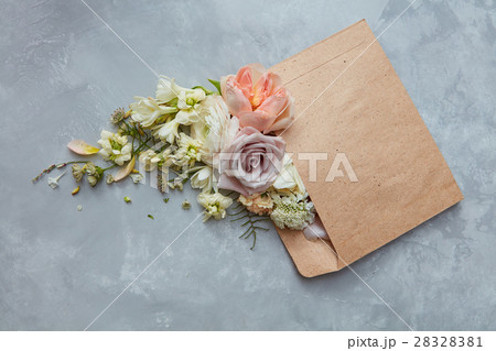 Romantic envelope with flowers Romantic envelope with flowers 28328381