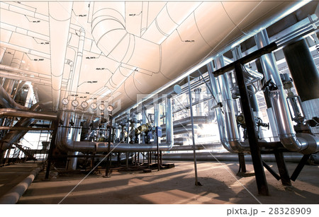 Sketch of piping design industrial equipment photo 28328909