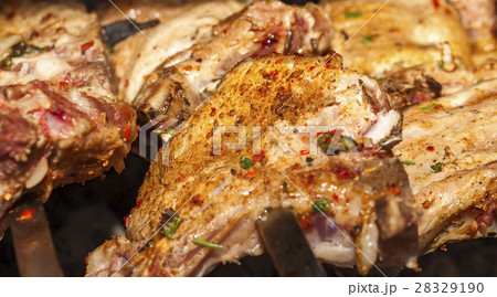 cooking kebab, close-up cooking kebab, close-up 28329190