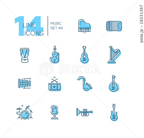 Musical Instruments - line icons set 28331367