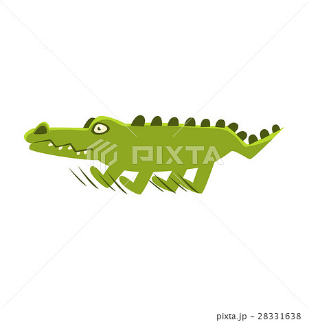 Crocodile Suddenly Breaking The Run , Cartoon Crocodile Suddenly Breaking The Run , Cartoon 28331638