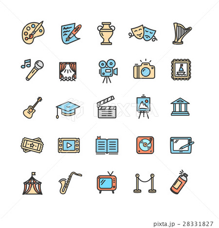 Culture and Creative Fine Art Icons Set. Vector 28331827