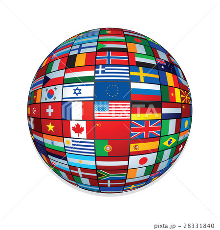 Flags Globe. Creative Icon for Text and Design. 28331840