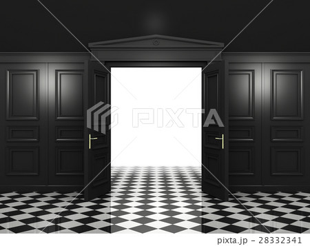 Black open double doors 28332341