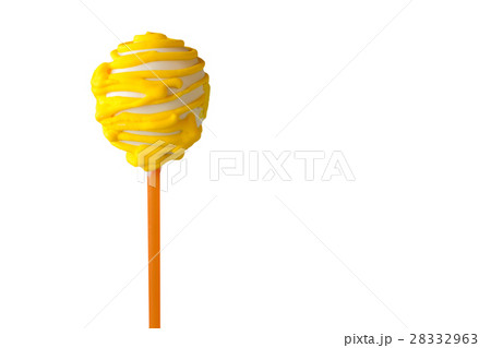 Cake lollipop with frosting. 28332963