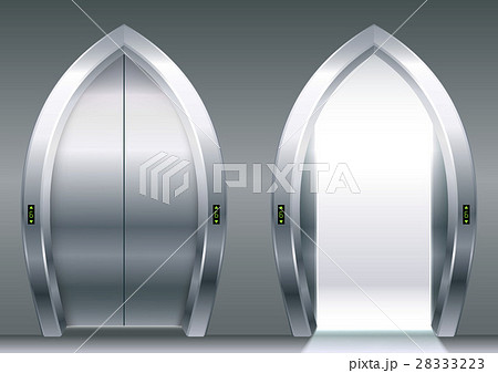 Arched doors of the elevator 28333223
