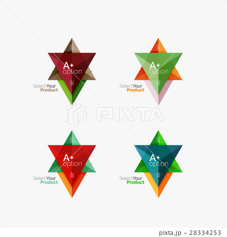 Set of triangle infographic layouts with text and 28334253