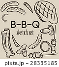 Grill and barbecue vector sketch set. Hand drawn 28335185