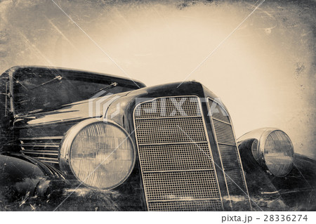 fragment of old car, vintage stylized 28336274