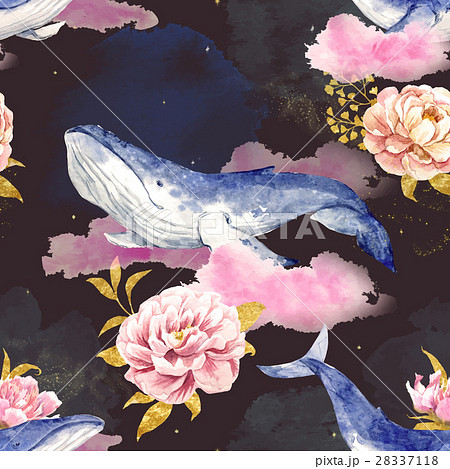 Abstract pattern with whales 28337118