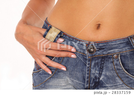 Close up of a beautiful woman's waist isolated 28337159