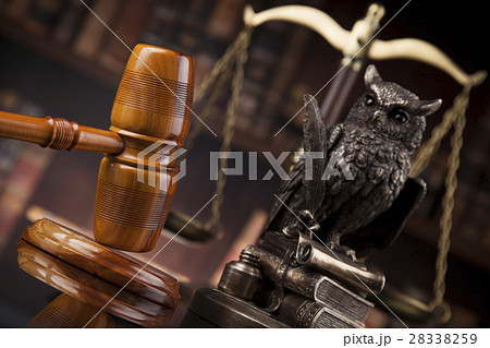 Law books, mallet of the judge, Courtroom  28338259