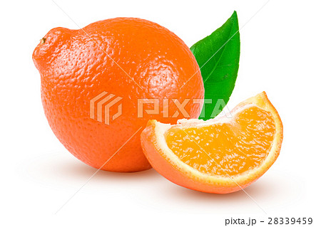 orange tangerine or Mineola with a slice and leaf 28339459