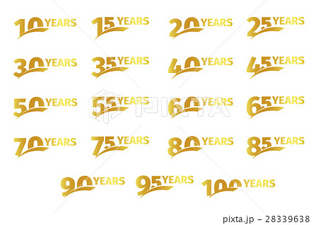 Isolated golden color numbers with word years 28339638