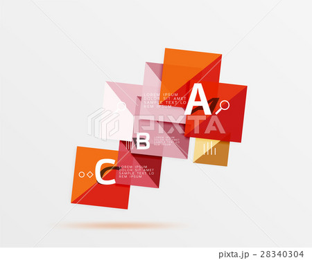Modern flying square infographic 28340304