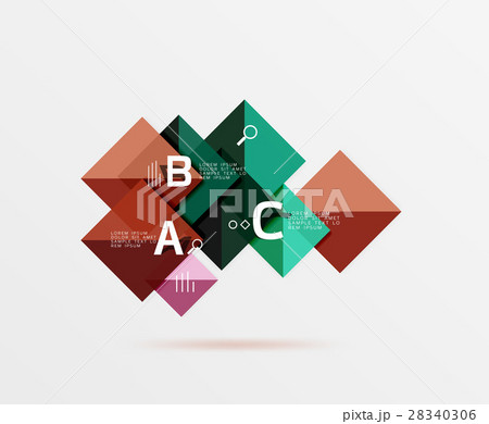 Modern flying square infographic 28340306