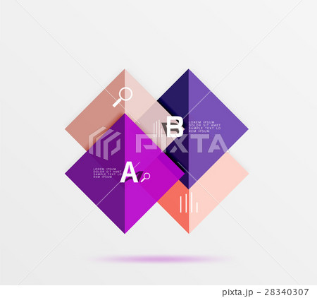 Modern flying square infographic 28340307