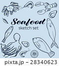 Seafood vector sketch set. Hand drawn design 28340623