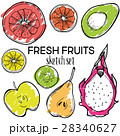 Fresh fruits vector sketch set. Hand drawn design 28340627
