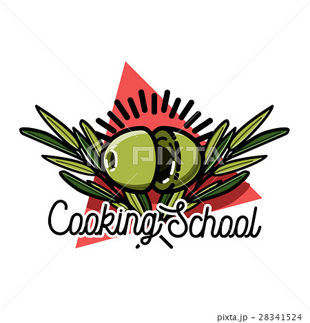 Color vintage cooking school emblem 28341524