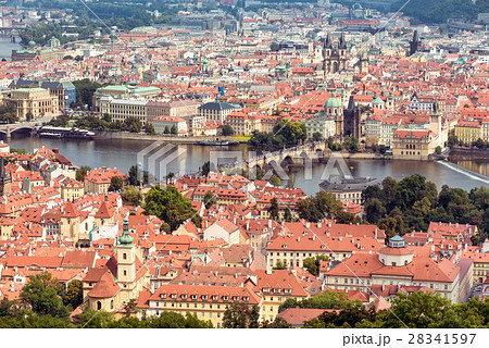 Charles Bridge over Vltava river and Old city Charles Bridge over Vltava river and Old city 28341597