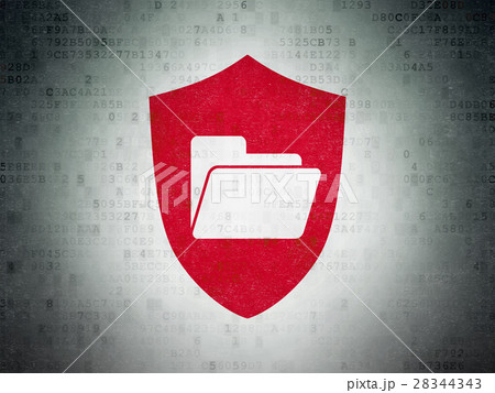 Finance concept: Folder With Shield on Digital 28344343