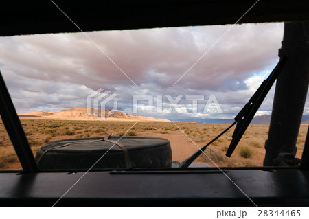 View from an SUV, driving off road in Morocc View from an SUV, driving off road in Morocc 28344465