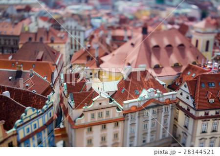 Prague view of the city from above.Tilt shift lens Prague view of the city from above.Tilt shift lens 28344521
