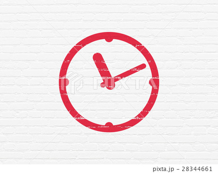 Timeline concept: Clock on wall background Timeline concept: Clock on wall background 28344661