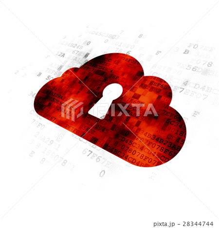 Cloud technology concept: Cloud With Keyhole on Cloud technology concept: Cloud With Keyhole on 28344744