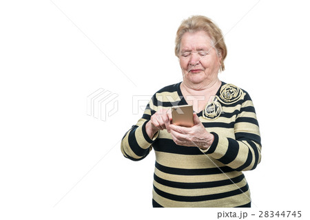 Grandmother learn to use mobile phone 28344745