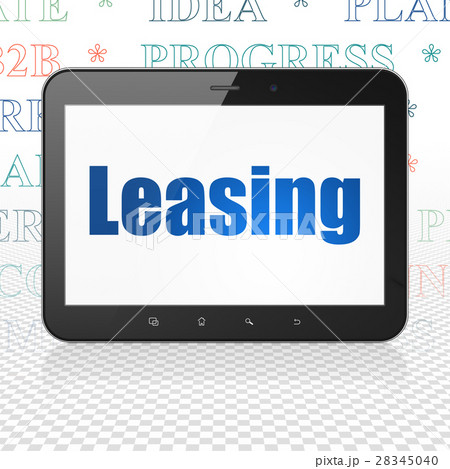 Finance concept: Tablet Computer with Leasing on Finance concept: Tablet Computer with Leasing on 28345040