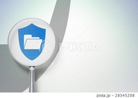 Business concept: Folder With Shield with optica Business concept: Folder With Shield with optica 28345208