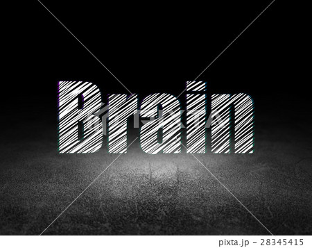 Medicine concept: Brain in grunge dark room Medicine concept: Brain in grunge dark room 28345415