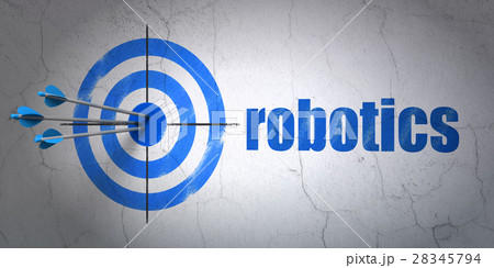 Science concept: target and Robotics on wall 28345794