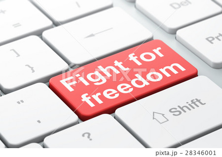 Political concept: Fight For Freedom on computer Political concept: Fight For Freedom on computer 28346001