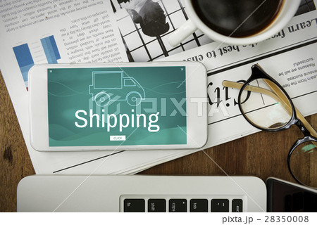 Cargo Shipping Freight Logistics Truck Icon 28350008