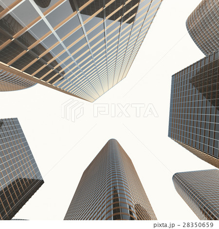 Bottom view of modern skyscrapers in business 28350659