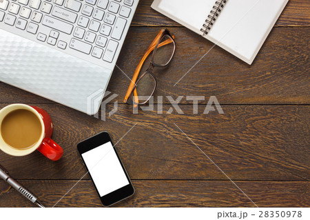 Top view notepaper,pen,mobile phone. 28350978