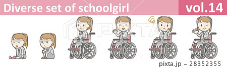 制服を着た小学生の女の子のイラストvol.14 28352355