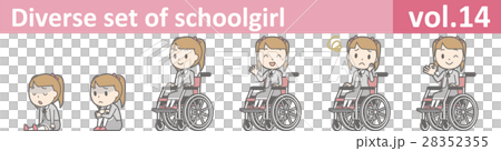 制服を着た小学生の女の子のイラストvol.14 28352355
